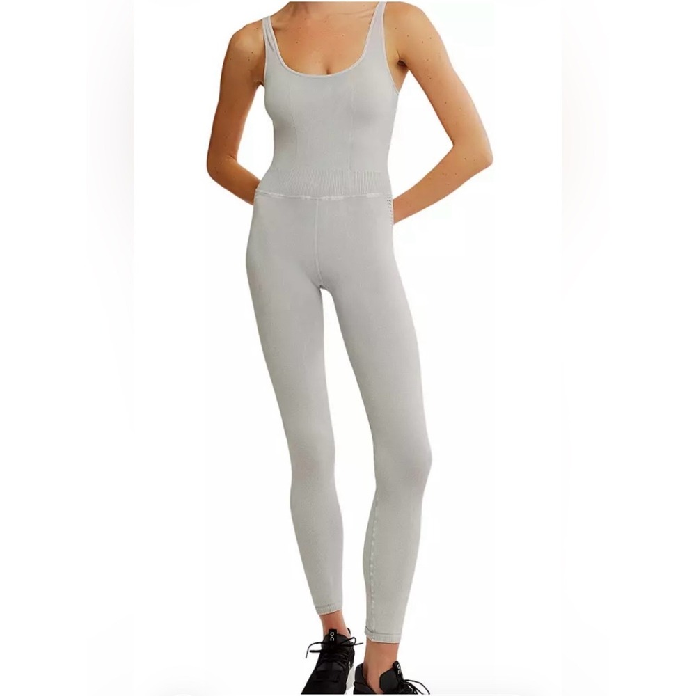 Free People Movement‎ Good Karma Onesie Vintage Ice Gray XS/S Seamless